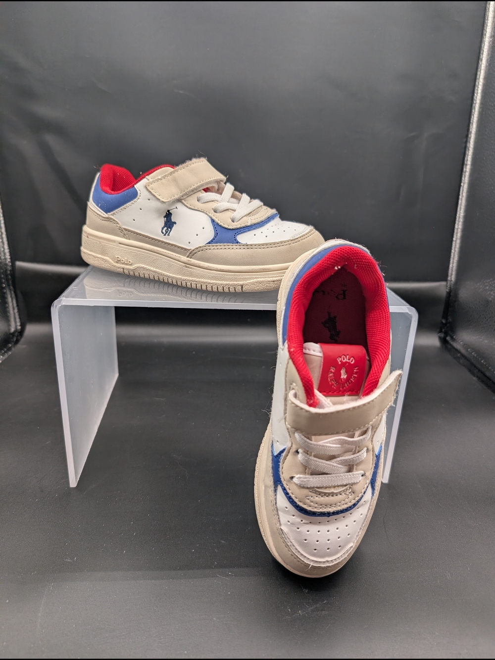 Polo by Ralph Lauren Kids Beige, Blue & Red Low-Top Sneakers